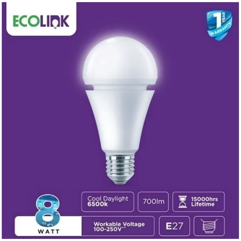 Lampu Led Emergency ECOLINK 8watt/Lampu AC/DC Ecolink 8watt