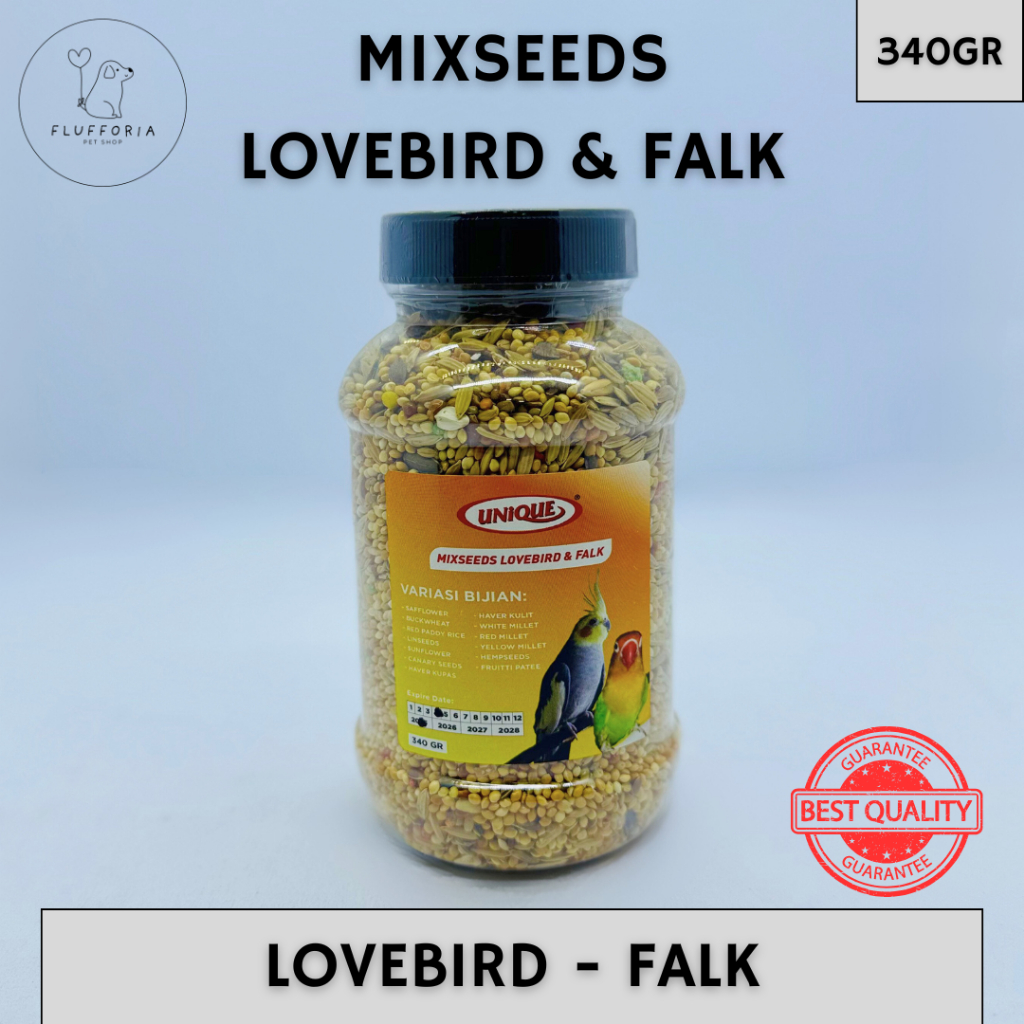 MIXSEEDS LOVEBIRD & FALK - PAKAN HARIAN UNTUK BURUNG LOVEBIRD & FALK - 340 GR