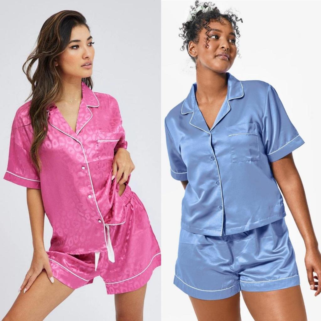 [17493] VS Pajamas Setelan Pajamas Satin Logo Dewasa victoria secret lingeri piyama