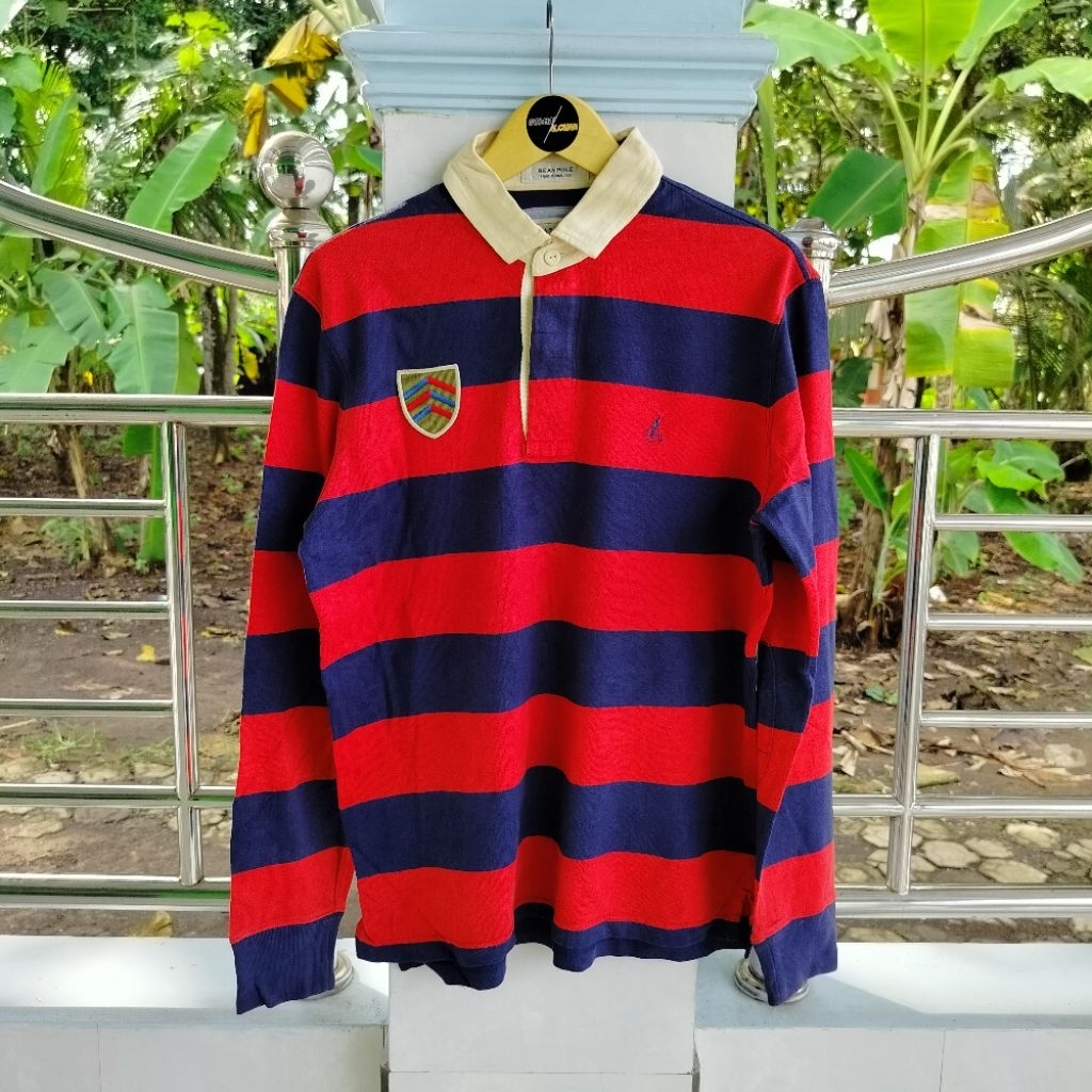 Long Sleeve / Polo Shirt / Rugby Shirt / Vintage / Second / BEAN POLE with UNIVERSITY OF OXFORD