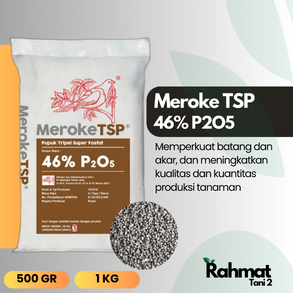 Pupuk TSP Meroke Tetap Jaya Produk Original Untuk Tanaman (500 gr & 1 kg)