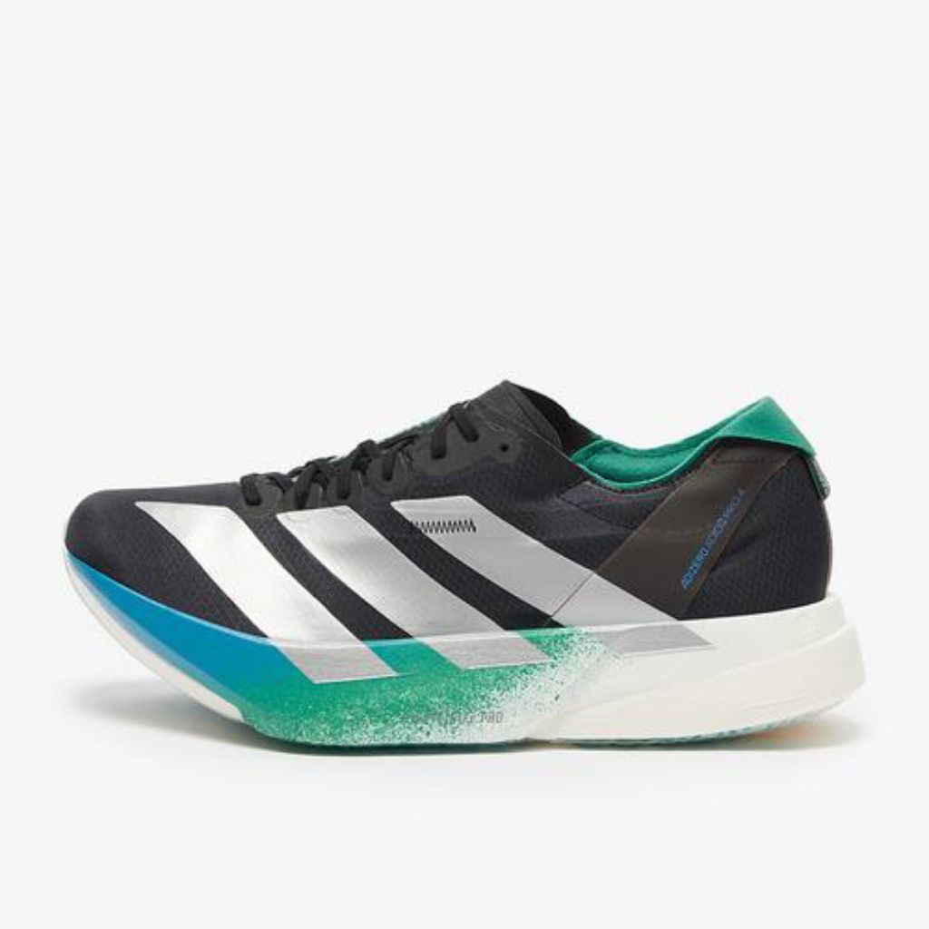 sepatu lari Adizero adios pro 4 core Black/mate silver/glori green