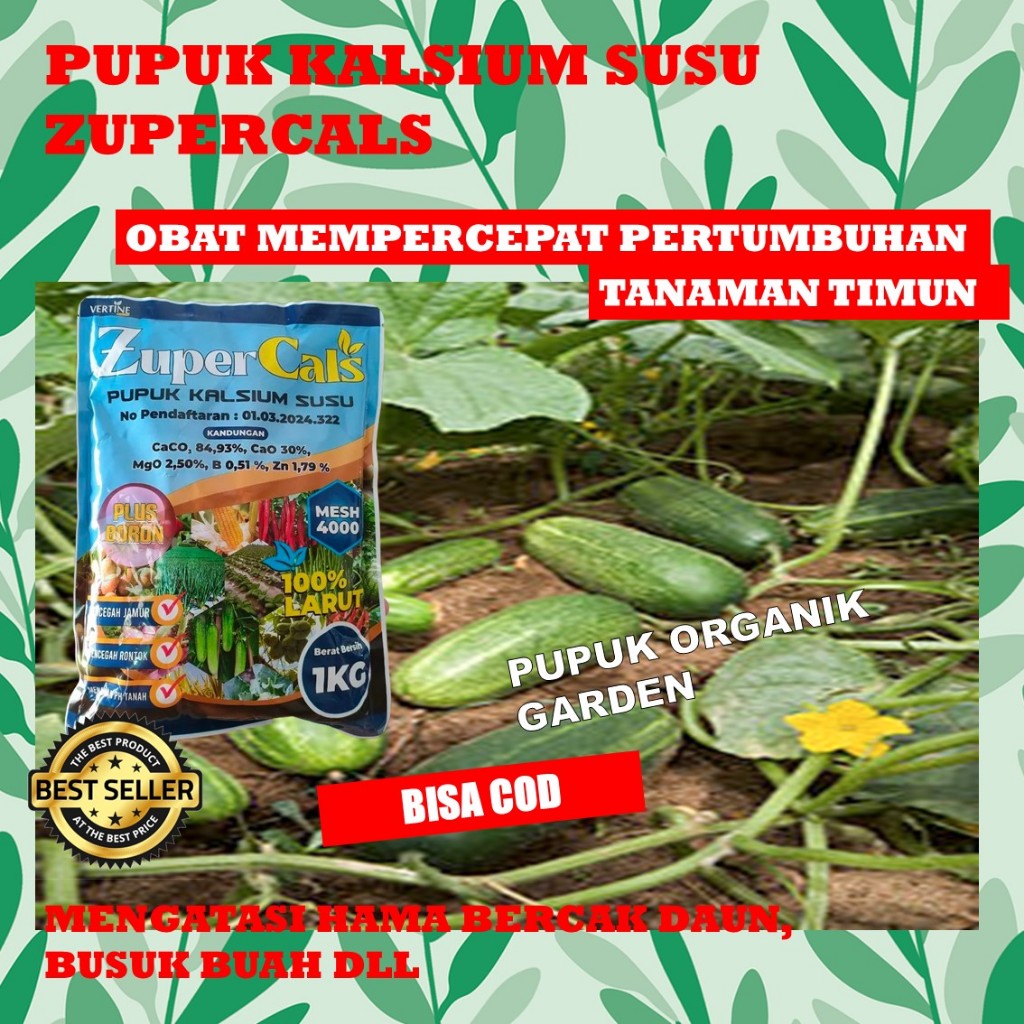 Pupuk Timun Cair Semprot 1 kg Penambah Bobot Timun ZuperCals Penambah Nutrisi Penyubur Tanaman Timun