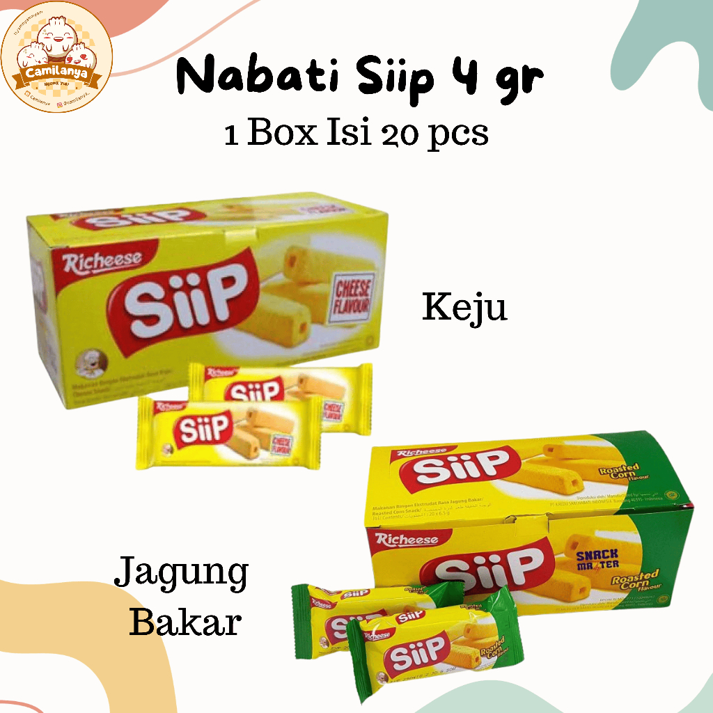 

Nabati Siip Keju Jagung Bakar 4 gr 1 Box Isi 20 pcs