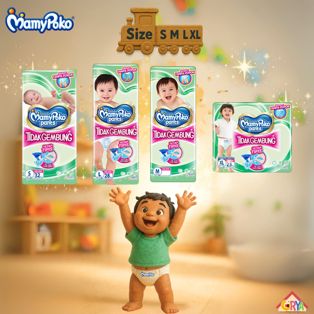 [PROMO 11.11] MamyPoko Pants X-Tra Kering Slim Tidak Gembung - Popok Celana - Size (S,M,L,XL) 1 Pack