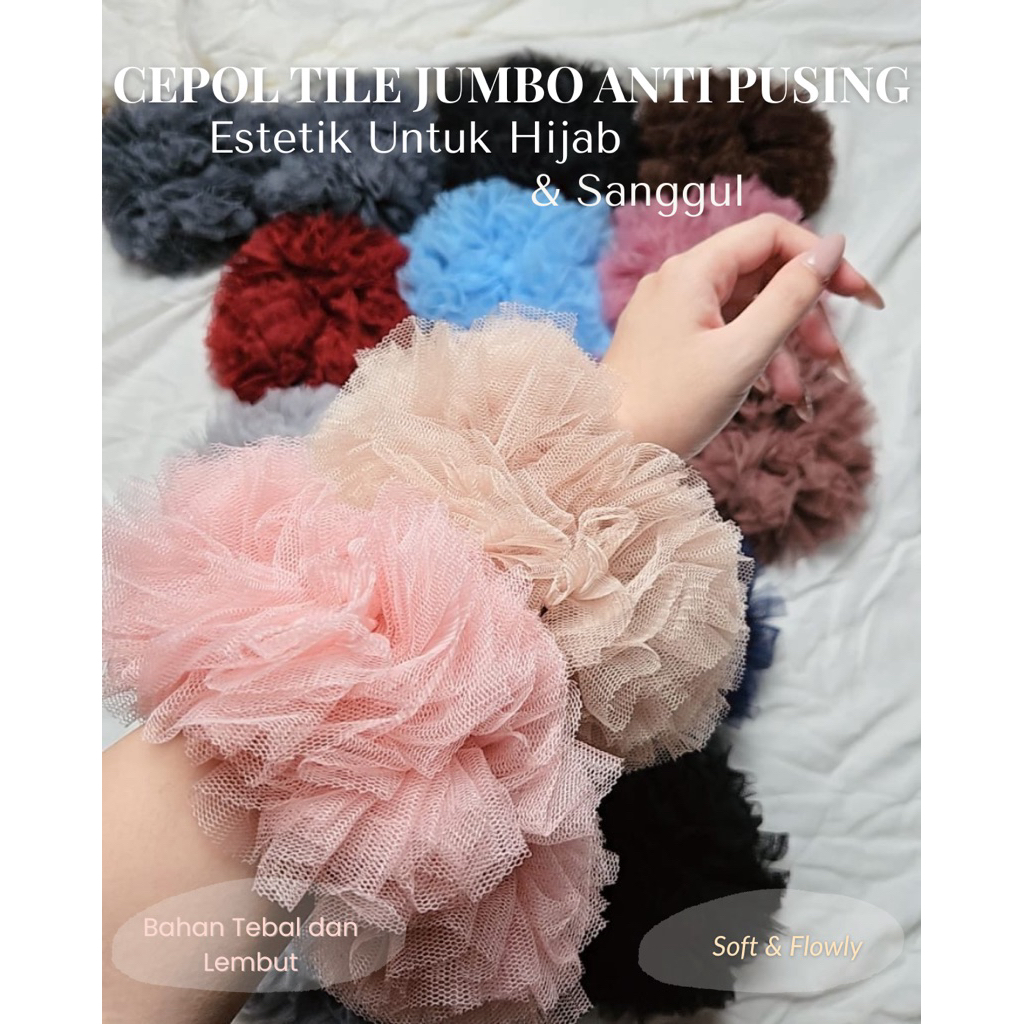 Cepol Tile Jumbo Anti Pusing – Lembut, Ringan, Estetik untuk Hijab & Sanggul Harian