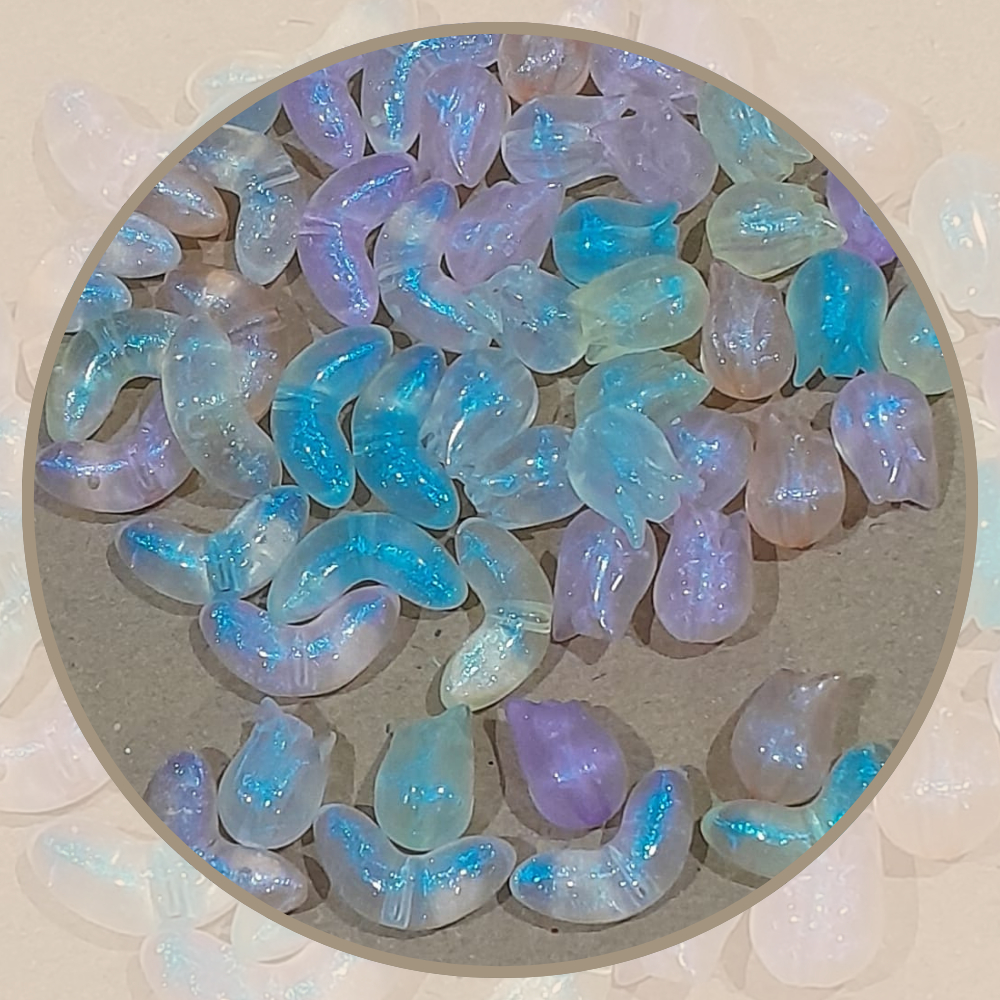 Shimmer Glow In The Dark 25gr Tulip Leaves Manik Bunga Daun Akrilik Lucu  DIY Gradasi Hologram AB