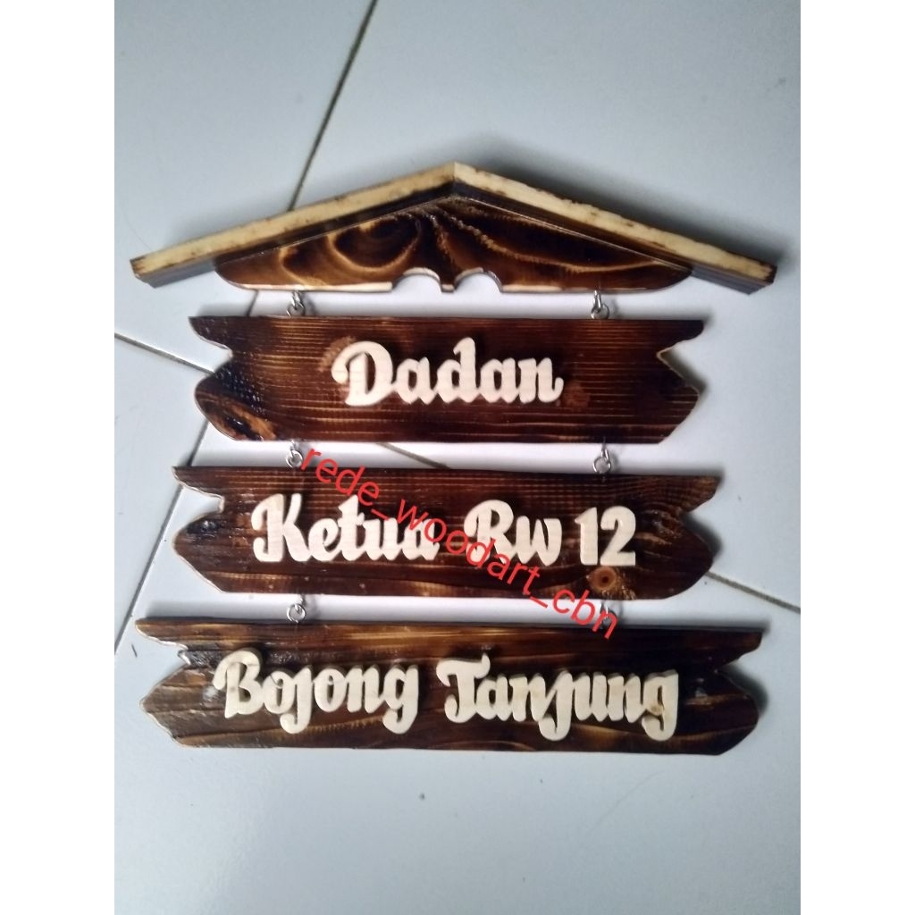 Papan Nama Ketua RT RW Gantungan Papan Nama RT RW Kayu Papan Nama Custom