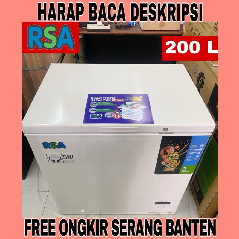 Chest Freezer RSA 200L CF-210 / Freezer Daging 200 Liter (FREE ONGKIR SERANG BANTEN)