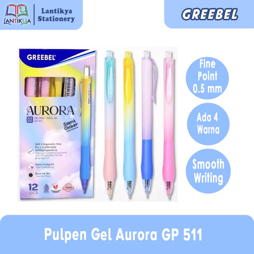 

[1 PCS] Pulpen Gel Aurora GP-511 0.5 Hitam GREEBEL
