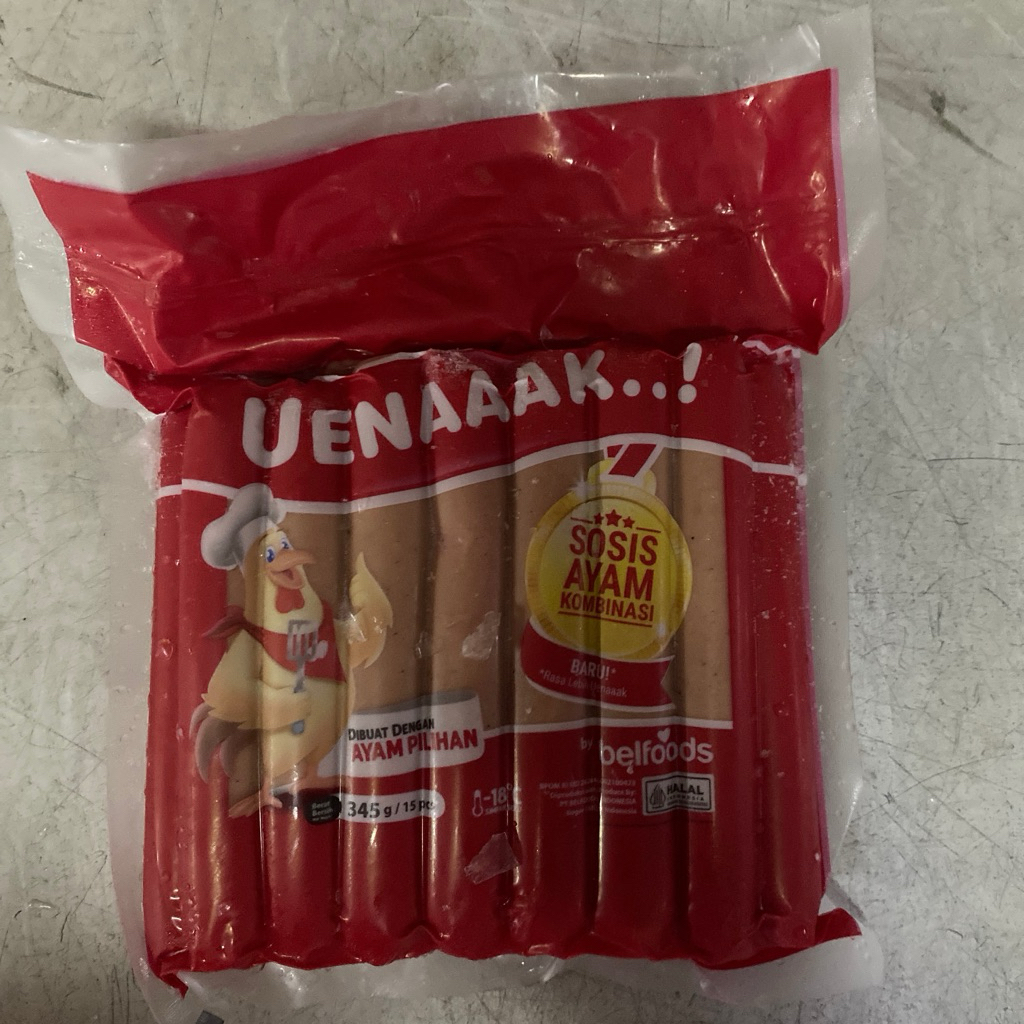 

Belfoods Sosis Ayam Uenaakk 345gr (isi 15pcs)