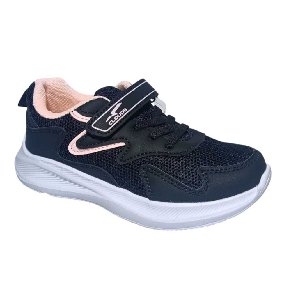 Sepatu Anak Sekolah Merk CLOUDS Produksi Dans Versi Harga Murah Kualitas Dans ZN 024 Hitam-Pink 32-3