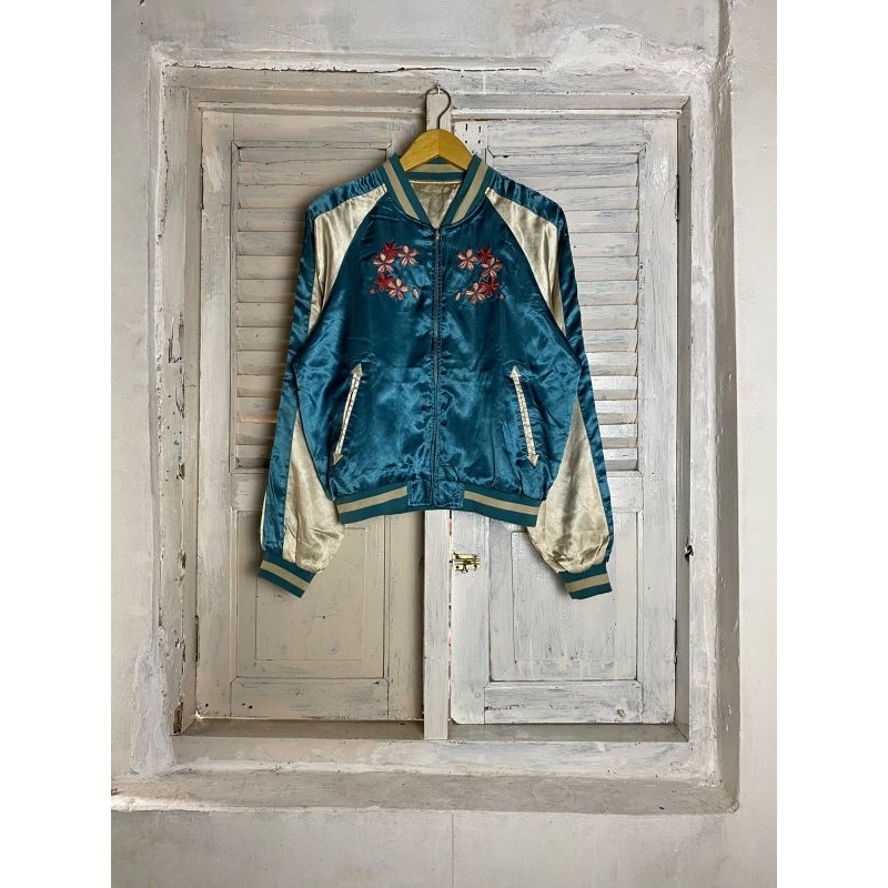 Jaket sukajan flower reversible