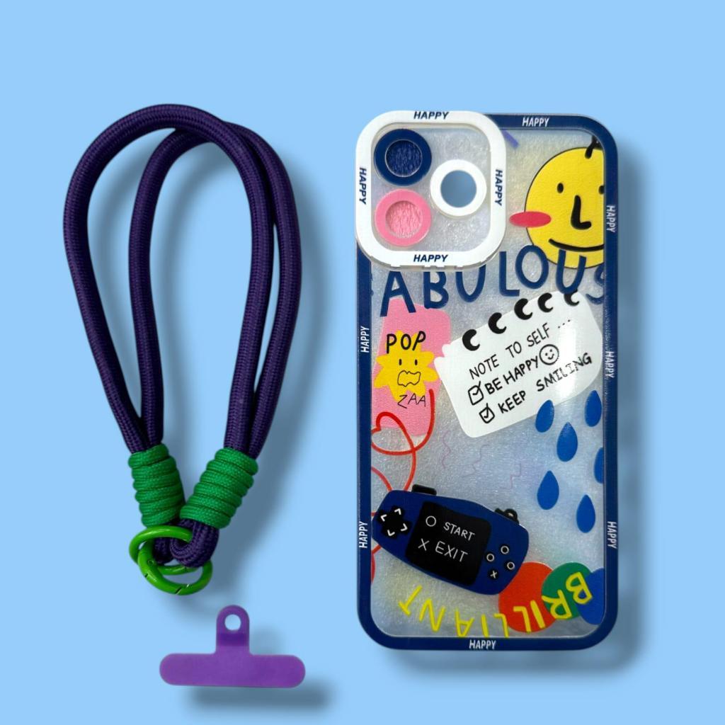 Casing HP Karakter Premium Lucu + Tali Gantung [ OPPO A3S / A5S / A7 / A12 / A15 / A15S / A16 / A17 