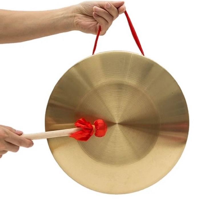 KODE J99T 18CM Gong Cina Gong Tangan Perunggu Gong Luo Kuningan Mainan Musik Untuk Peringatan Dini D