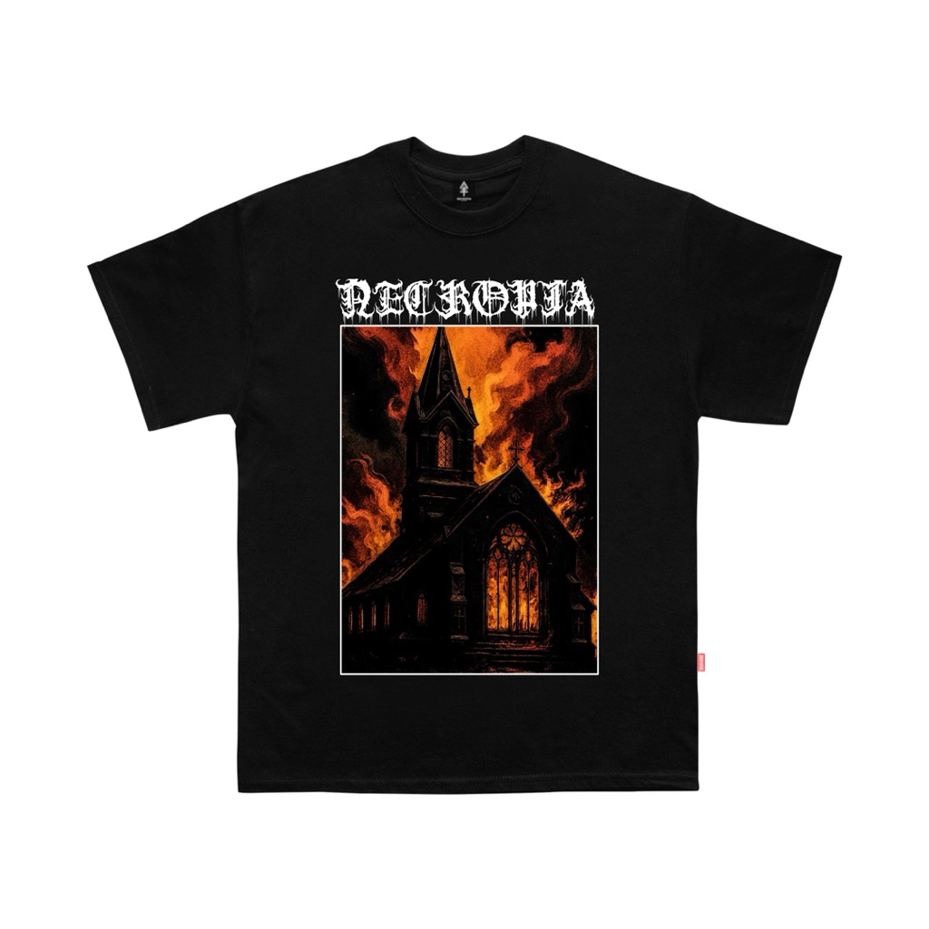 SNICKERS APPAREL / NECROPIA / TSHIRT / BAJU KAOS PENDEK HITAM / Ts.BURNDEATH