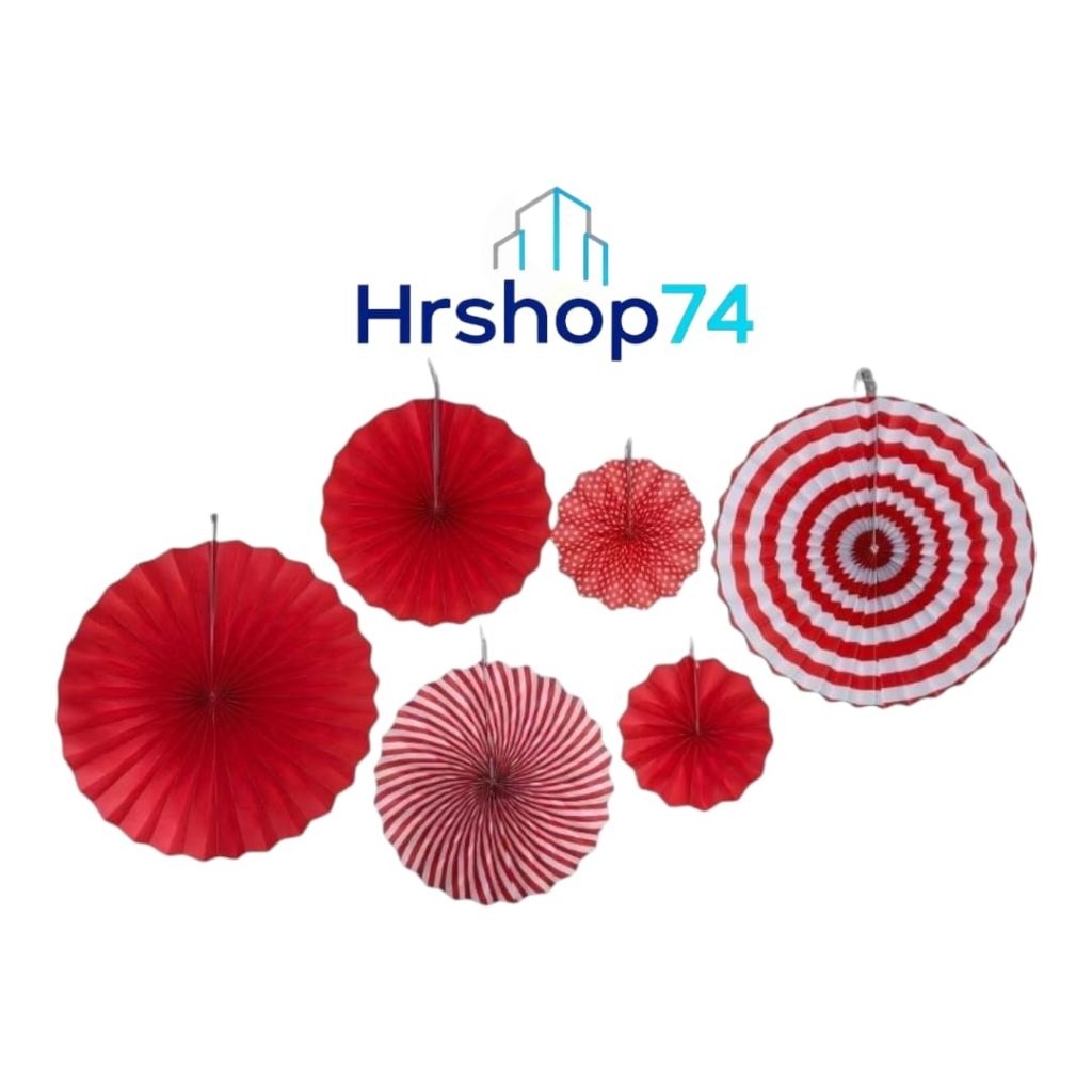 Paper Fan Set Merah Putih / Dekorasi 17 Agustus