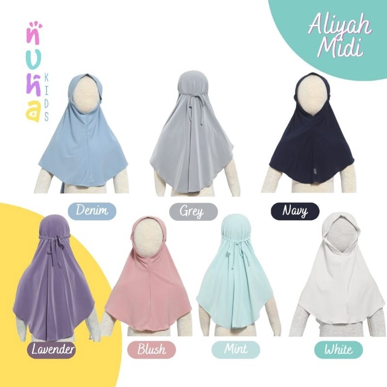 KODE F54K Hijab Anak Instan Jilbab Jersey Premium Tali Aliyah Midi Nuha Kids