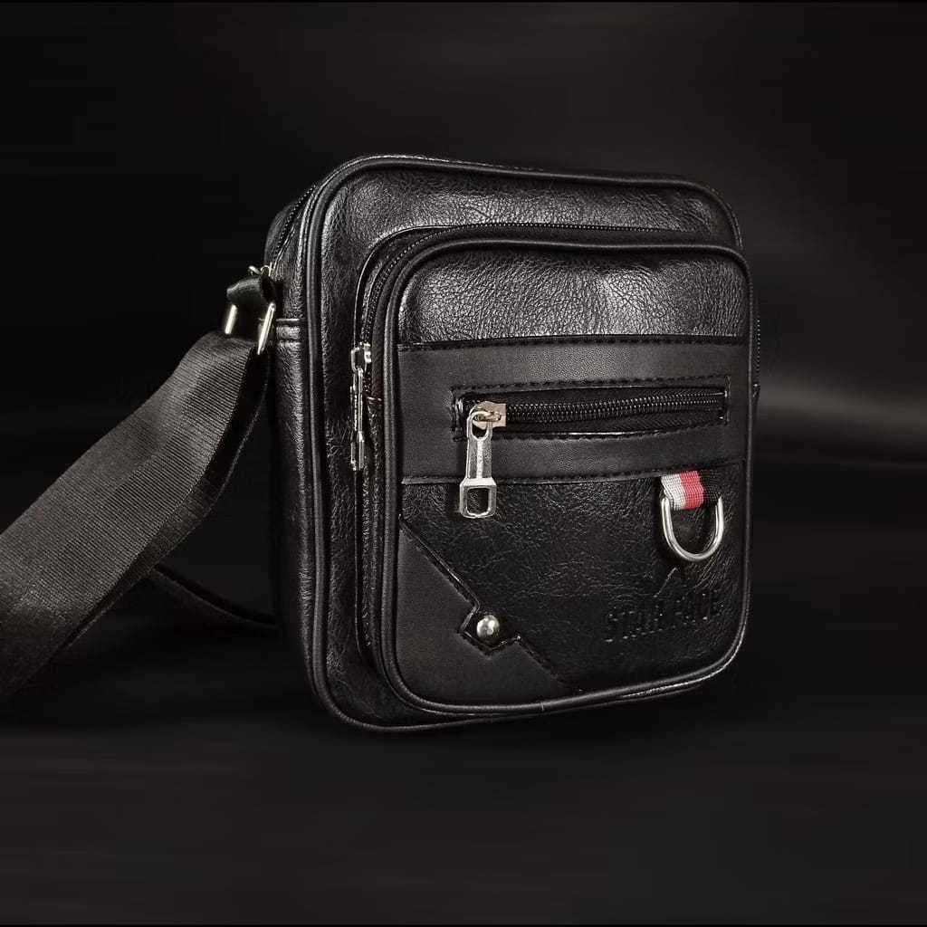 TAS SELEMPANG PRIA MATTERIAL KULIT PU TAS MULTIFUNGSI TAS PINGGANG PRIA DAN WANITA SLINGBAG WATERPRO