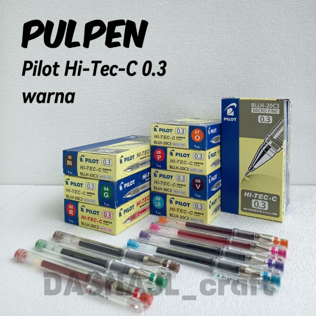 

( 1 pcs ) Pulpen Hi Tec C 0.3 Pilot warna Hitec C Hi Tech 0.3 warna warni