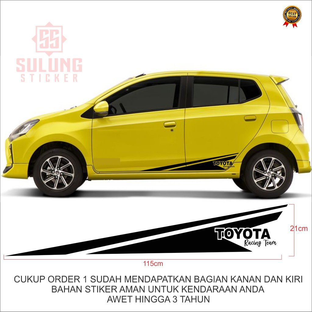 Sticker mobil Toyota Agya sticker list minimalist mobil Toyota Agya stiker mobil agya terbaru