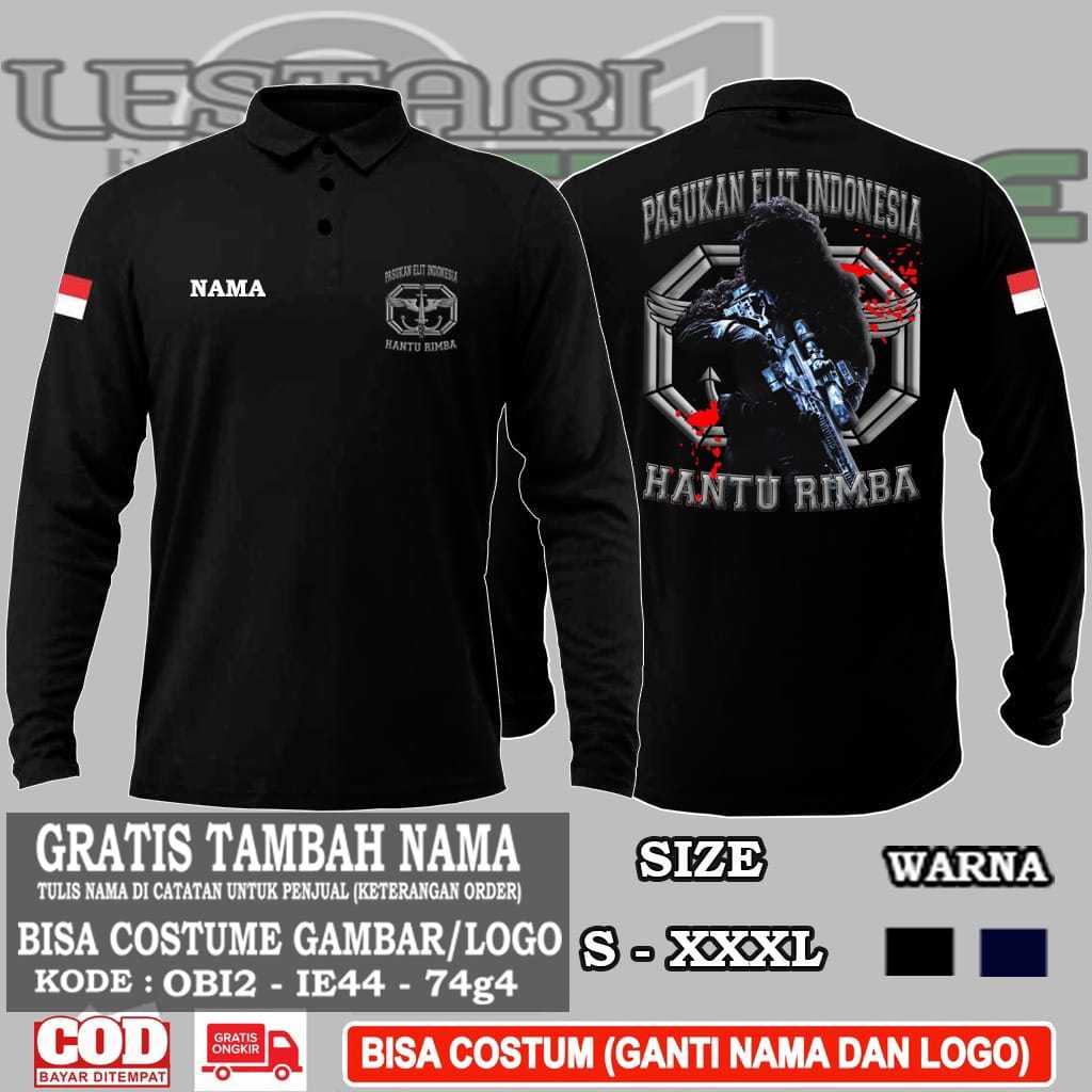 KAOS KERAH POLO TNI PASUKAN ELITE HANTU RIMBA / KAOS BERKERAH HANTU RIMBA