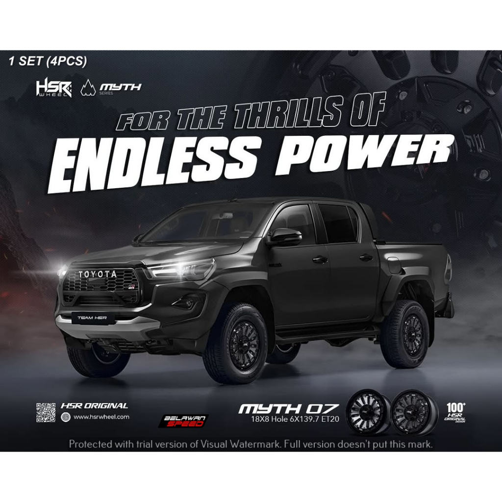 Velg mobil HSR MYTH07 R18 for pajeo fortuner dll toko velg bekasi