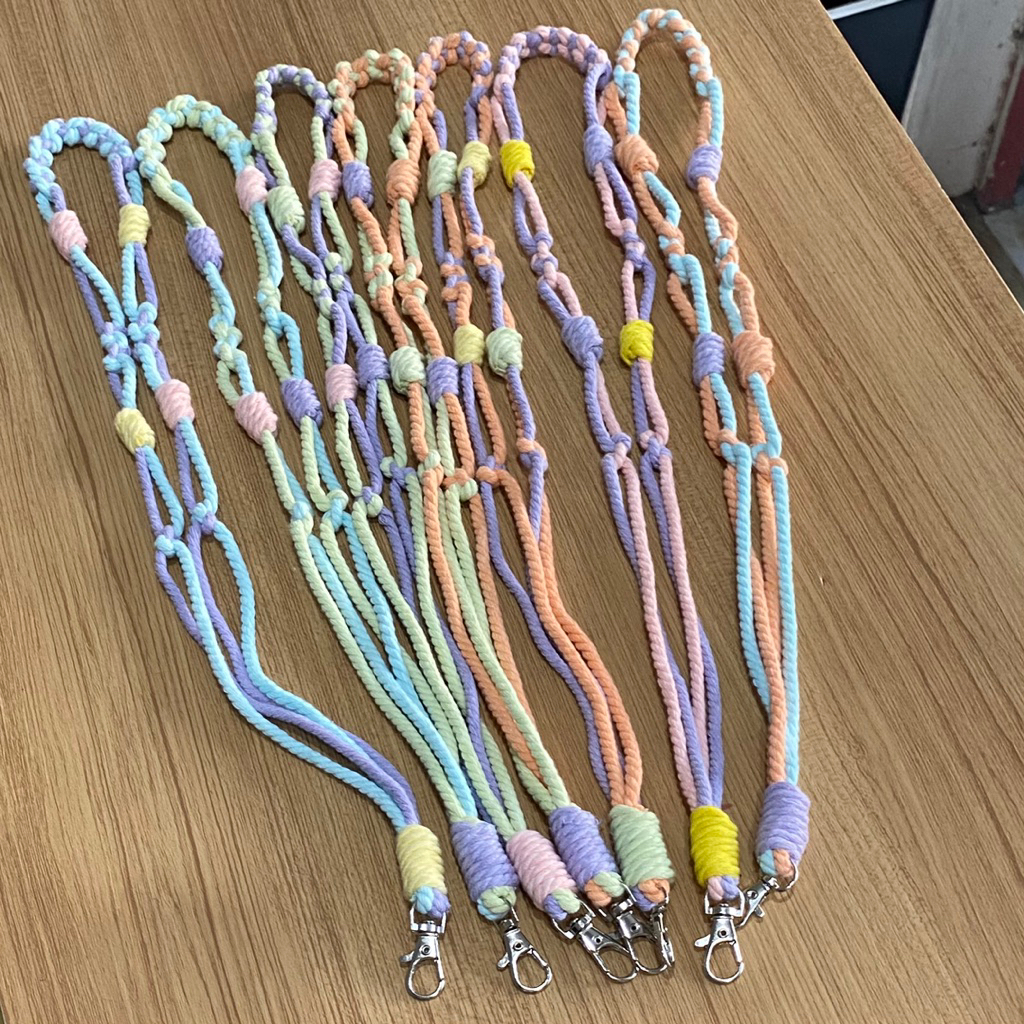 

GROSIR JOY.CO Lanyard ID CARD Holder Name Tag Leather Macrame/ Id Card/ Name tag macrame/Lanyard Pods