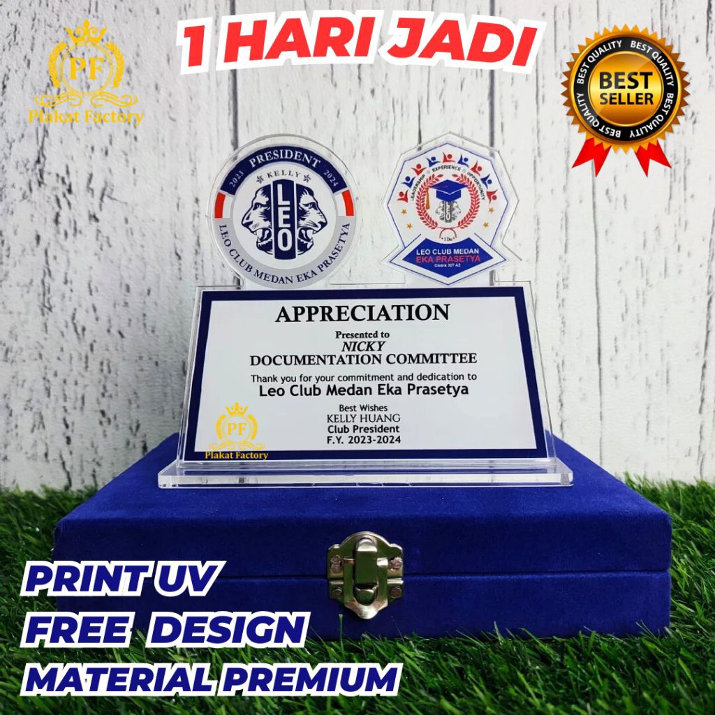 Plakat Akrilik Custom, Plakat Akrilik Penghargaan, Plakat Kenang kenangan, Plakat Akrilik KKN