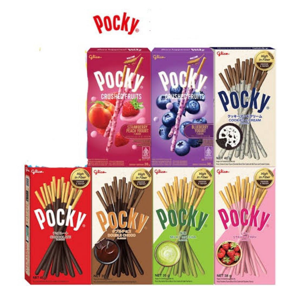 

Pocky stik / biskuit stik berbalut gula aneka rasa