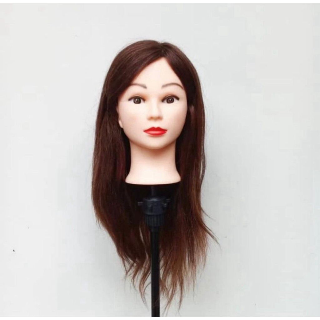 Dijual Manekin Rambut 100% Rambut Asli / Kepala Patung Rambut / Sanggul Hairdo preloved/bekas