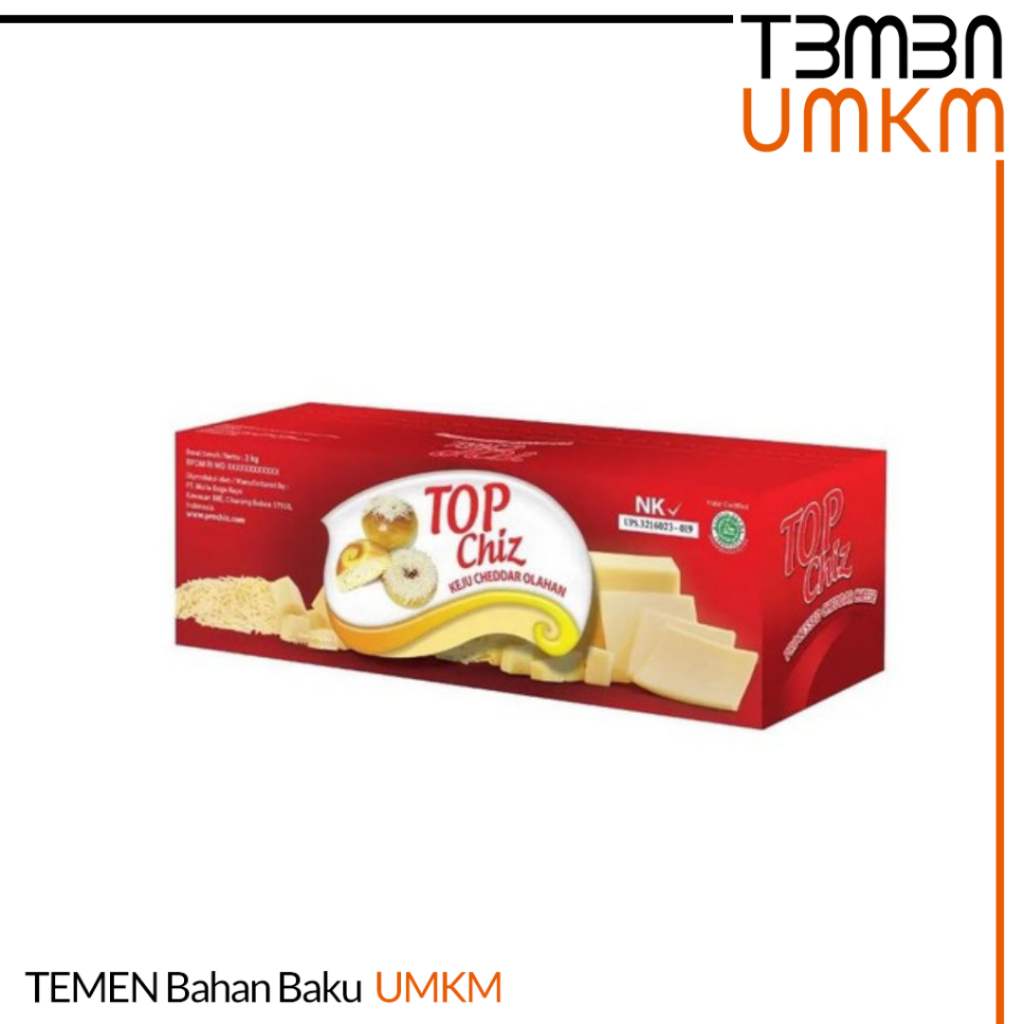 

TopChiz Keju Cheddar Olahan 2kg – Keju Blok Serbaguna Untuk Topping & Baking
