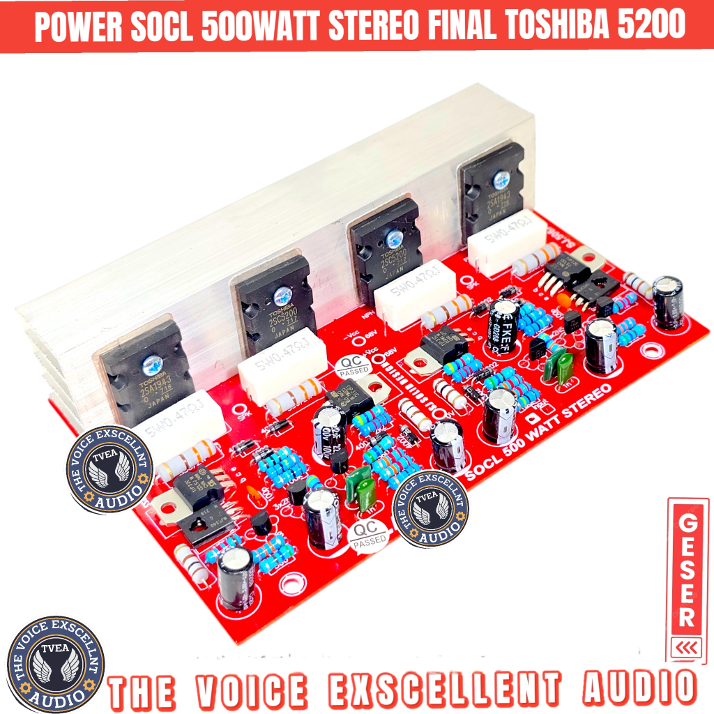 Kit Power SOCL 500WATT Stereo Final Toshiba 5200