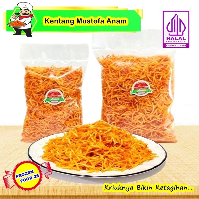 

Kentang Mustofa Pedas Manis 500gram, Keripik Kentang Goreng Kering Stick Balado,Original Teri Kacang