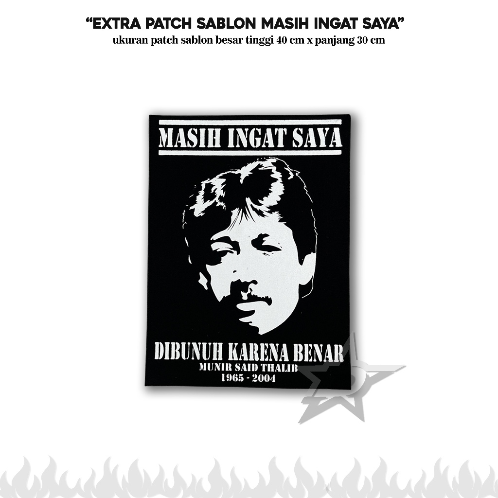 Patch Sablon Munir Patch Marsinah Emblem Sablon Menolak Lupa Aksesoris Tambahan Iron Patch Aksesoris
