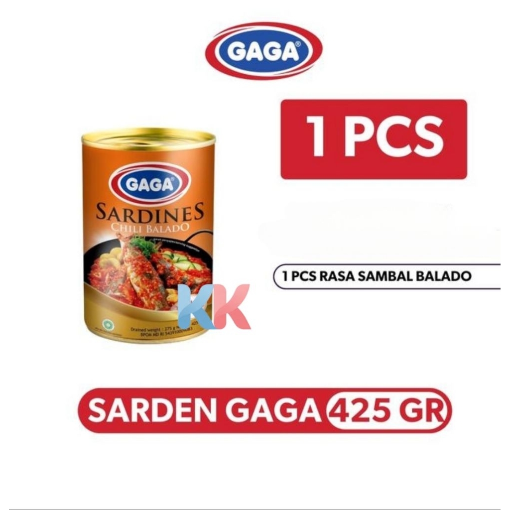 

1 Kaleng GAGA Sarden Sambal Balado 425gr
