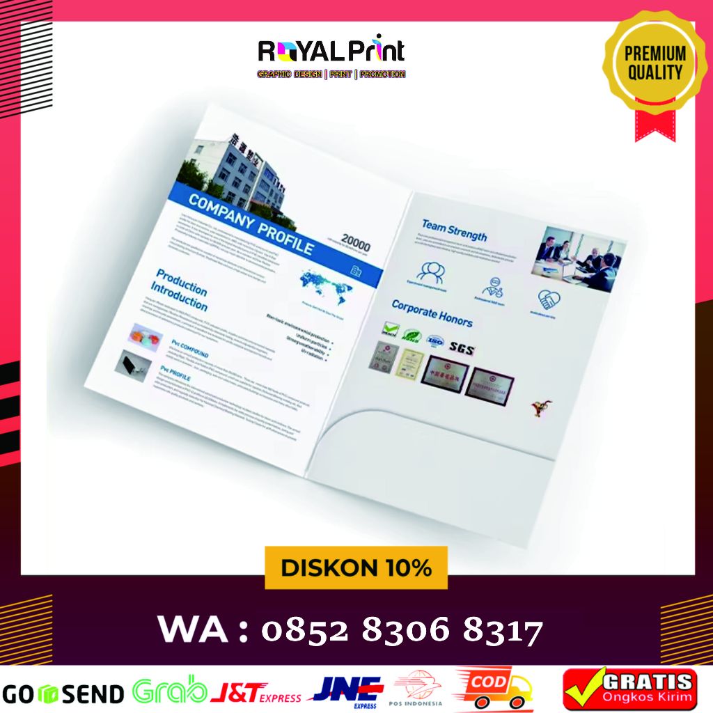 

Map Folder Custom Ukuran A4 (31 X 46CM) dan F4 (34 x 46cm) Bahan Art Carton 310gram Laminating