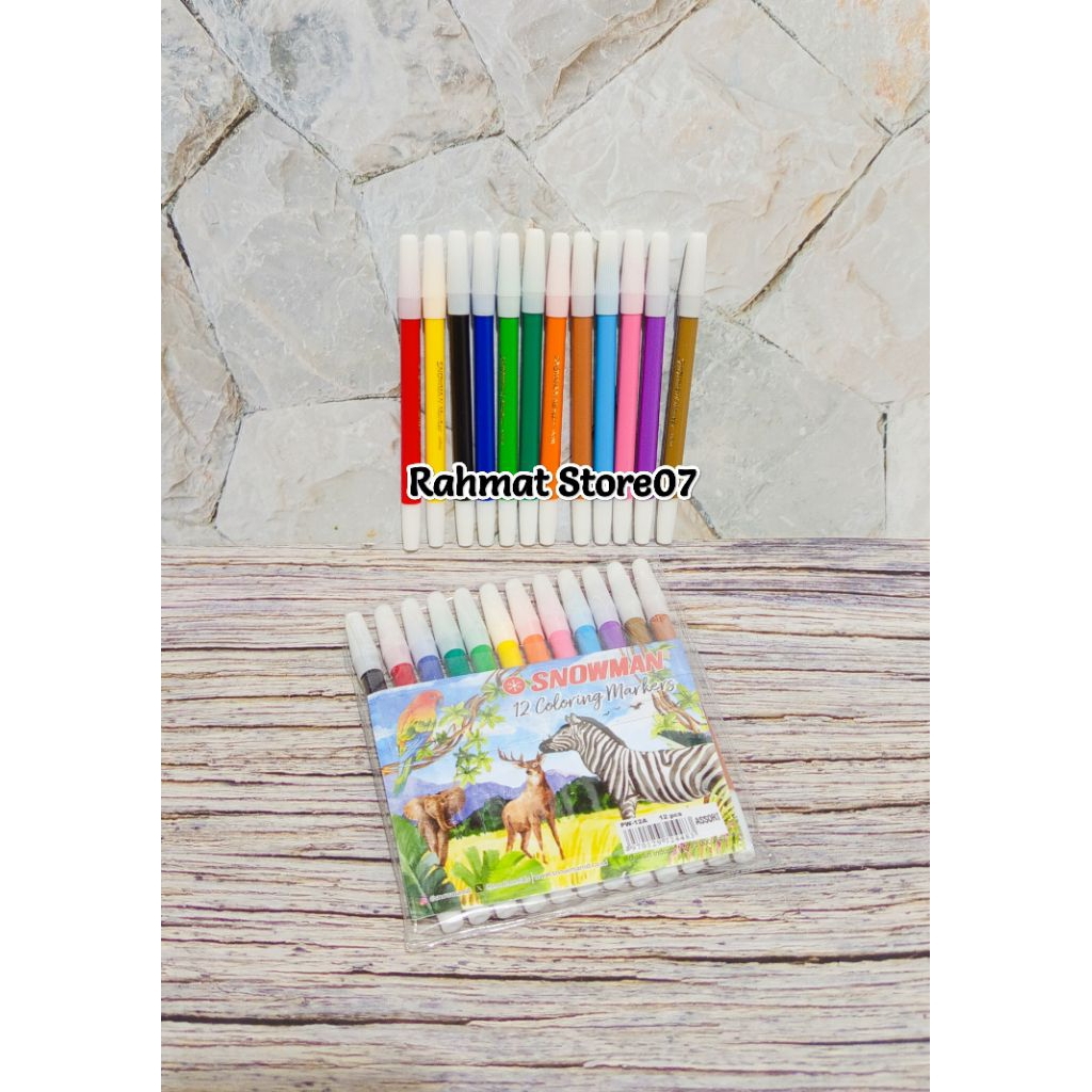 

Spidol Snowman 12 Warna Alat Tulis Warna
