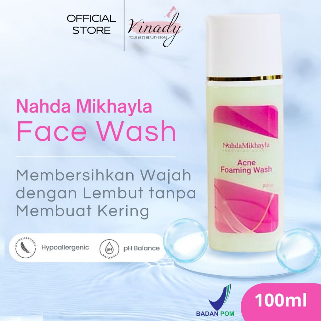 Foaming Wash Nahda Skincare 100ml - Sabun Wajah Pembersih Kotoran dan Mengangkat Sel Kult Mati