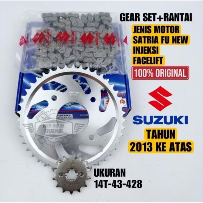 GEAR SET SUZUKI SATRIA FU 150 NEW INJEKSI ORI SPG GIR SET SATRIA FU NEW