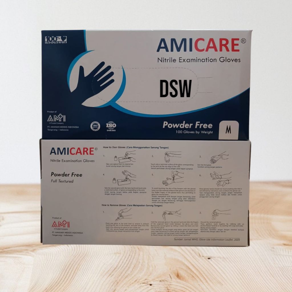 Sarung tangan nitrile biru
