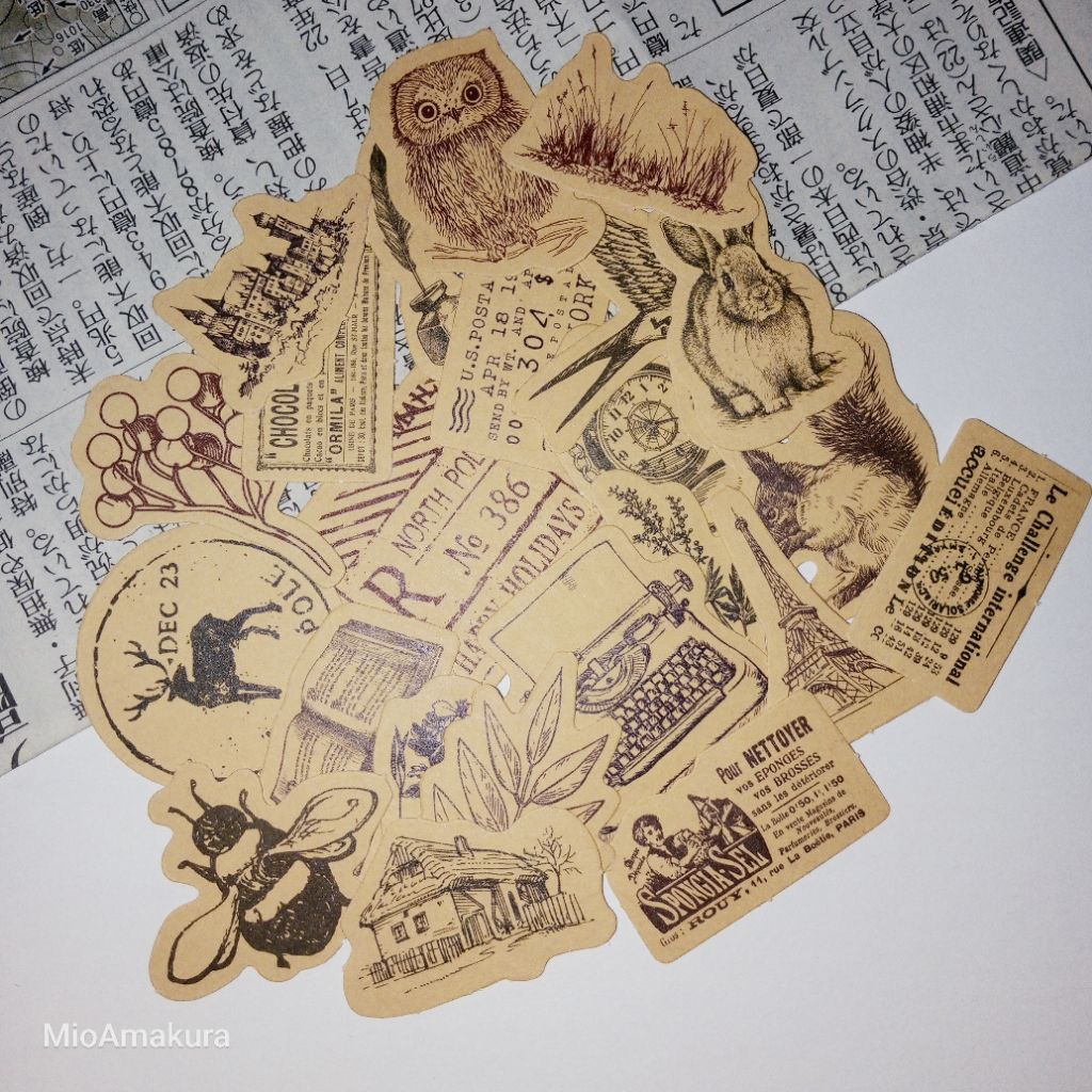 

23pcs stiker aesthetic vintage untuk journal(A9)