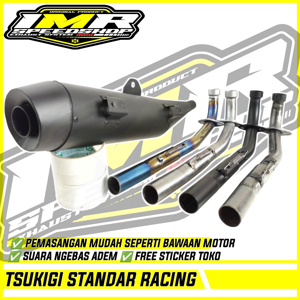TERLARIS KNALPOT TSUKIGI STANDAR RACING ASTREA GRAND LEGENDA SUPRA X 125 FI REVO BLADE 110 VEGA R
