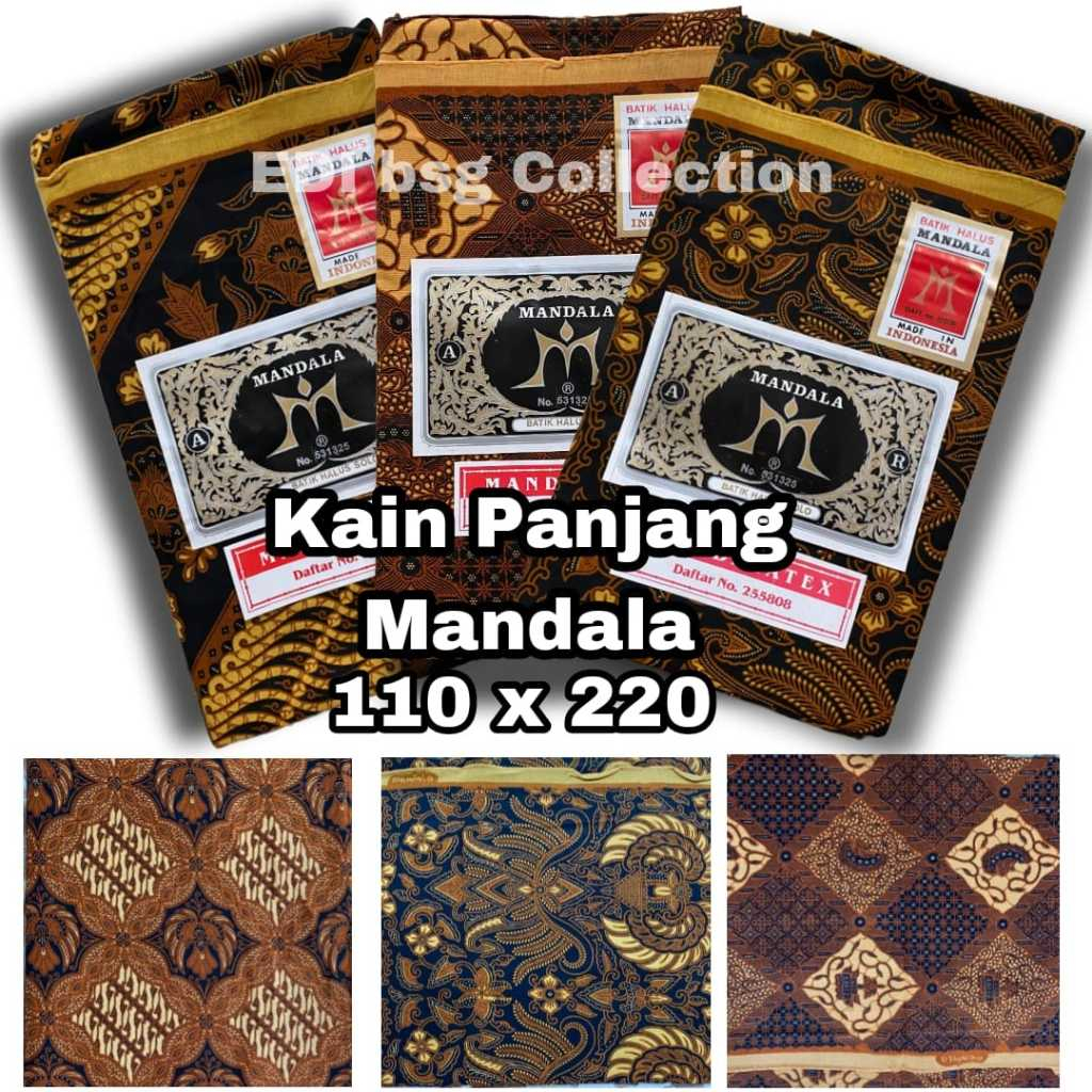 Original 220 x 110 Kain Panjang / Jarik Batik Premium Mandala Bahan Katun Super Halus Pekalongan