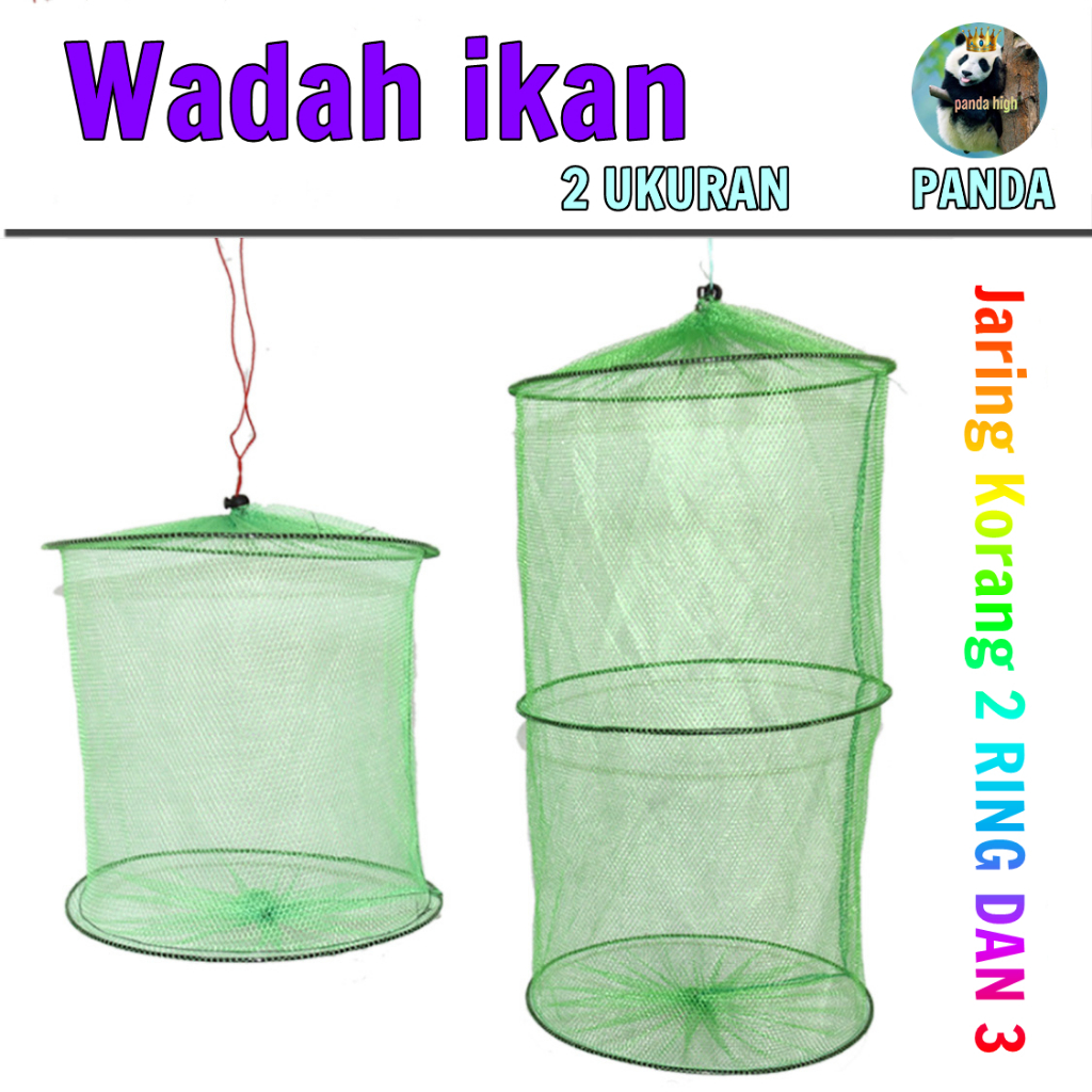 Jaring Korang Wadah ikan 2 & 3 Layer tempat Ikan bubu bulat Perangkap Ikan Jebakan Ikan Udang Lobste