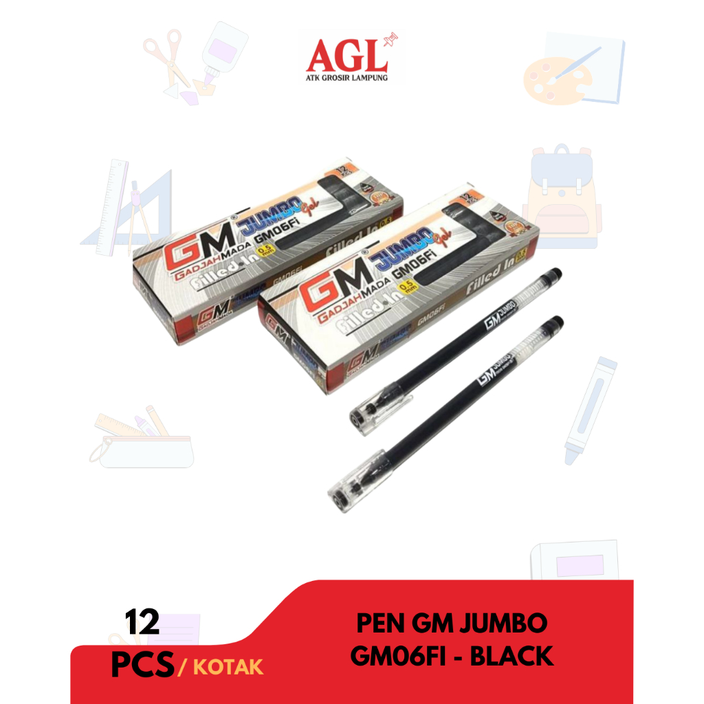 

GADJAH MADA - (12pcs) PEN GM JUMBO GM06FI - BLACK - Grosir