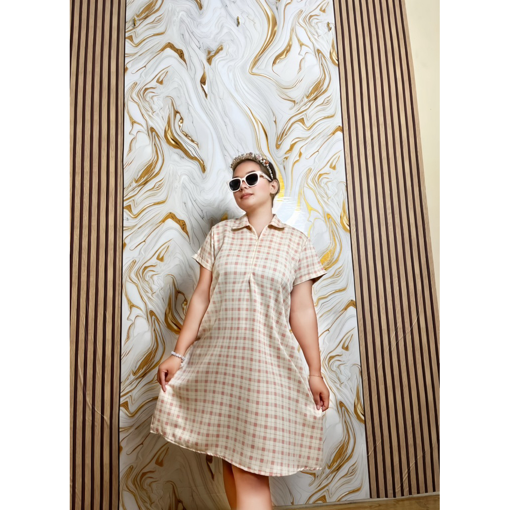 Daster Wanita Motif Kotak-Kotak bahan adem tidak menerawang