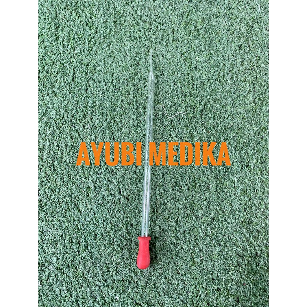 Pipet tetes kaca 15cm dot merah