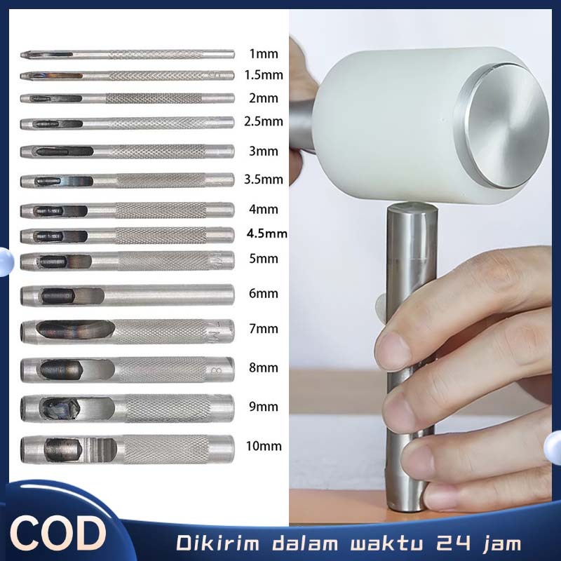 

1 - 10 MM Pembolong Steel Plong Pembolong Alat Plong Kulit Alat Pelubang