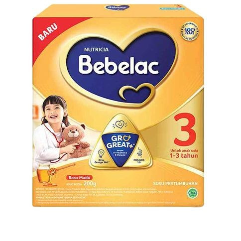

NUTRICIA BEBELAC 3 (USIA 1-3 TAHUN) RASA MADU 200GR